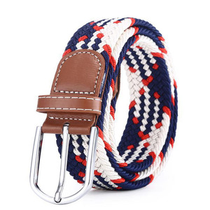 Custom Fabric Belt Unisex Woven Elastic Stretch Belt Women Sport Braided Stretch Elastic Belt