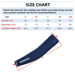 Manches de bras de cyclisme thermiques en polaire bleu Darevie OEM, anti-UV, mangas deportivas, manches de compression, chauffe-bras de cyclisme - Product Image 6