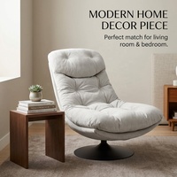 Fauteuil lounge individuel en velours tufté, fauteuil d'appoint moderne pour salon, fauteuil paresseux pivotant à 360 degrés