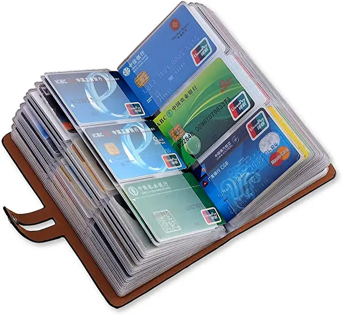 Leather Business Card Organizer, RFID Blocking Credit Card Holder, Professional Business Card Holder and Name Card Book