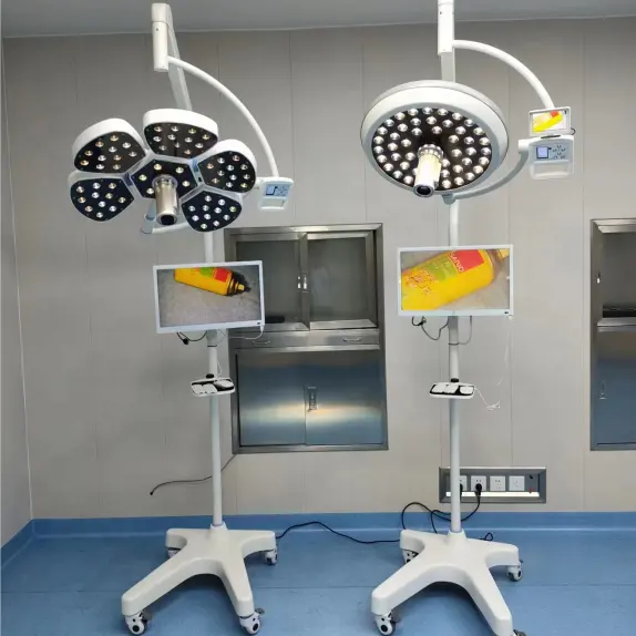 Мобильная бестеневая светодиодная Операционная лампа с монитором и камерой, хирургическое медицинское оборудование, стоматологический осмотр, лепестковая Операционная лампа