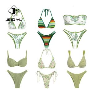 Conjunto de Bikini de Dos Piezas de Nailon Reciclado Estampado Personalizado, Traje de Baño de Tela de Nuevo Diseño para Mujer - Product Image 2