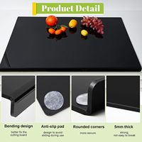 Planche à découper en acrylique transparent noir avec rebord de comptoir, sans BPA, acrylique de qualité alimentaire, 60 % plus épais, durable, facile à nettoyer, 1 pièce
