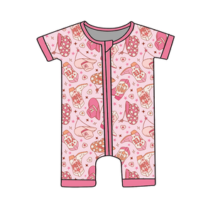 جمبسوت صيفي للأطفال بأكمام قصيرة، ناعم ومسامي، ملابس نوم من ألياف الخيزران، بسحاب مزدوج - Product Image 6