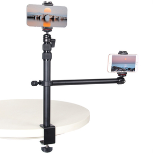 Soporte de Escritorio Metálico con Soporte para Teléfono y Cabezal de Bola, Soporte de Luz para Cámara, Soporte para Transmisión en Vivo - Product Image 5