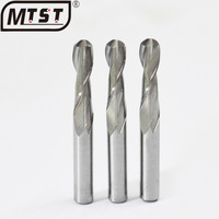 Fraise à double tranchant de 4 mm, outil de gravure sur bois pour machine informatisée, tête de coupe spirale à fond rond
