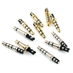 Earphone <b>plug</b> with black glue gold-plated four pole audio <b>plug</b> 2.5/<b>3</b>.5mm male head welding interface - Product Image 4