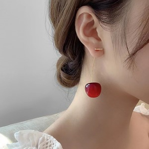 Fashion <b>Red</b> Cherry Fashion Stud <b>Earrings</b> Fine Jewelry Drop Korean Fruit <b>Earrings</b> - Product Image 4