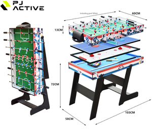 PINJIAN 4-in-1マルチスポーツ折りたたみテーブル子供用ビリヤードホッケーピンポンサッカーPVCポケット付き - Product Image 2