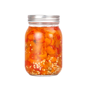 Kitchen Mason Hot Sauce Storage Canning Jars 8 oz 12 oz 16 oz Glass Chilli Food Storage Glass Can Containers
