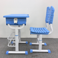 Meubles d'école pour enfants personnalisables, bureau et chaise en plastique réglables, tables et chaises individuelles pour étudiants du secondaire