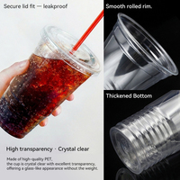 Vasos Desechables Transparentes de PET de 32oz/1000ml/115mm para Bebidas Frías, Tamaño Super Grande, para Cine, Cerveza, con Logotipo Personalizado, OEM, Reciclables, Venta al Por Mayor