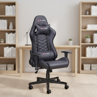 Chaise de Gaming Moderne en Cuir PU avec Éclairage LED RGB, Chaise d'Ordinateur pour Gamers, Siège Pivotant Réglable, Base à Cinq Étoiles, Soutien Longue Durée