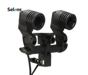 Selens E27 Double Head Flash Swivel Adapter Bulb Holder lamp holder Umbrella Bracket