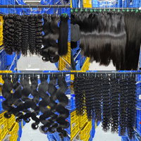 Extensions de cheveux humains 100% naturels, lisses, Remy, vierges, bruts, de vison, brésiliens, péruviens, indiens, à cuticules alignées, en mèches, pour tissage, abordables, pour revendeurs