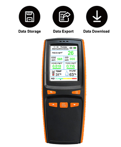Integra 5 Sensores de CO2/PM2.5/HCHO/TVOC/CO, Temperatura y Humedad, Descarga de Registro de Datos, Exportación de Datos al Detector de Calidad del Aire - Product Image 1
