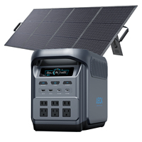 Station d'alimentation extensible ABOK avec panneau solaire 1800W LiFePO4 1024Wh, contrôleur MPPT, générateur solaire portable pour voiture, alimentation de secours domestique