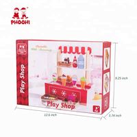 Soporte de exhibición plegable para bebidas, helados, pan, galletas, panadería, tienda de pasteles de madera, juguete para niños 3 +