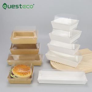 Cajas de plástico de papel de alta gama para pasteles, sushi, sándwiches, tamaños personalizables, con papel Kraft y tarjetas blancas de grado alimenticio - Product Image 1