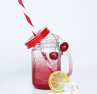 Tazas Promocionales de Grado Alimenticio, Cuadradas, con Degradado de Color, con Tapa y Pajita, 500 ml, 17 oz, Lindas Tazas con Color