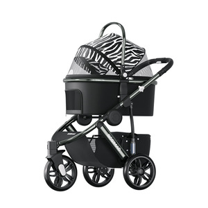 Poussette de luxe pour animaux de compagnie, amortissante, poussette pour chien à vue panoramique, poussette pour chat, poussette pliable pour promenades en extérieur avec le chien - Product Image 5