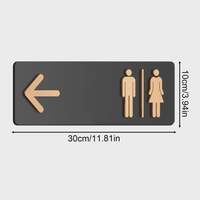 Panneau de signalisation moderne en acrylique pour toilettes, plaque de porte de toilettes, flèche directionnelle, logo personnalisé
