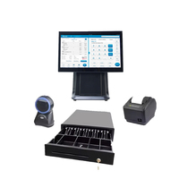Sistem POS All-in-One Layar Sentuh 15,6 inci, Mesin Kasir, Terminal POS, Layar Pelanggan LED, Printer untuk Retail dan Restoran