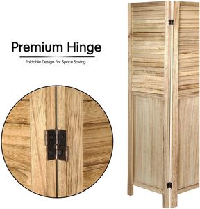 Gỗ louver màn hình riêng tư, phòng chia <span class=keywords><strong>6</strong></span> Bảng điều chỉnh freestanding gấp, di động tách tường cho nhà, văn phòng, phòng ngủ - Product Image 5