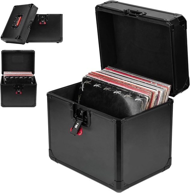 Vinyl Record Storage Box,Valuable Album Collection Box,12" Vinyl Record Organizer Storage(50-70)