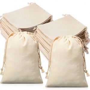 Custom Logo Printed <b>Drawstring</b> Canvas Bag Gift Jewelry Packaging Organic Cotton Canvas <b>Pouch</b> - Product Image 1