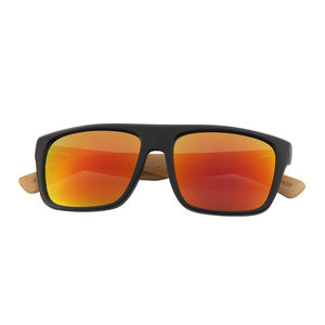 2024 à la mode grand Rectangle cadre lunettes de soleil logo personnalisé UV400 lentille lunettes de soleil bambou Temples carré nuances lunettes de soleil - Product Image 4