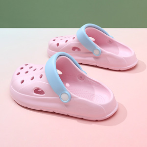 Pink Platform <b>Clogs</b> With Blue Strap Breathable Summer Sandals For Women Beach Wear Non Slip Comfortable Walk Shoes - Product Image 3