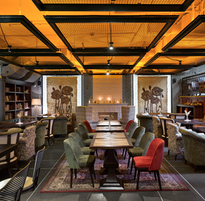 Conjunto de Muebles para Restaurante Occidental, Mesa de Madera Maciza con Sillas de Terciopelo para Restaurante Italiano, <span class=keywords><strong>Bistro</strong></span> Francés - Product Image 4