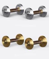 Haltères de luxe en laiton couleur or pour équipement de gym à domicile