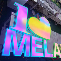 Letrero Luminoso 3D RGB de Acrílico Líquido Personalizado a Prueba de Agua para Boutique de Moda, Letrero para Fachada de Tienda