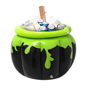 JOSEN Halloween Grand récipient isotherme gonflable noir en forme de chaudron avec agitateur - Matériau PVC Décoration portable pour piscine extérieure - Product Image 2