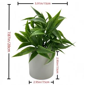 Nuevas plantas artificiales verdes de eucalipto y romero en macetas cilíndricas de plástico de 30 cm, ecológicas y de gran venta. - Product Image 3