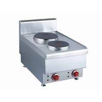 JUSTA Tisch-Elektroherdplatte 2-Brenner Edelstahl 304 Gewerblicher Kocher 5000-10000W 1 Jahr Garantie