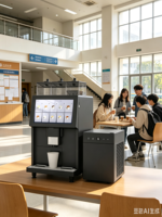Machine à café automatique de table, machine à café intelligente à écran tactile en libre-service pour les bureaux et les lieux commerciaux