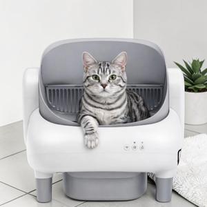 Bac à litière pour chat à nettoyage automatique 76L, facile à nettoyer, logo personnalisé acceptable, désodorise, capteurs de sécurité multicouches, intelligent - Product Image 1