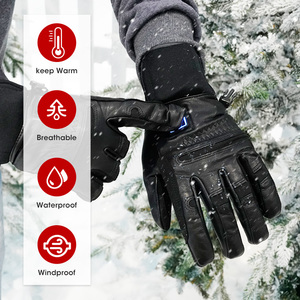 <span class=keywords><strong>Gants</strong></span> chauffants en <span class=keywords><strong>cuir</strong></span> électriques rechargeables pour hommes et femmes, design antidérapant en silicone pour l'hiver, confort et style - Product Image 5
