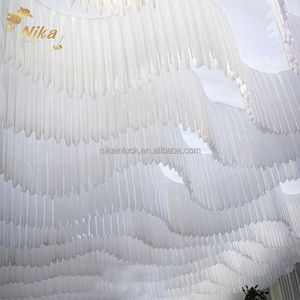 NIKA fait à la main <span class=keywords><strong>pas</strong></span> <span class=keywords><strong>cher</strong></span> <span class=keywords><strong>mariage</strong></span> <span class=keywords><strong>plafond</strong></span> décoration voilage blanc rideau tulle maille <span class=keywords><strong>plafond</strong></span> drapé - Product Image 4