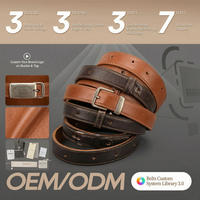 Ceinture en cuir véritable de crocodile thaïlandais noir et marron de luxe pour homme avec boucle automatique personnalisée