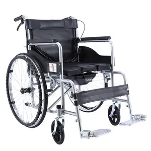 Fauteuil roulant pliable et décontracté pour personne âgée, léger, respirant et réglable, pour personne à mobilité réduite, avec frein à main