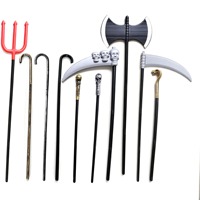 Décoration de fête et cosplay : Accessoire de costume d'Halloween, bâton de déguisement, canne, trident de diable, scythe, baguette de sorcier, crâne, 81cm, vente en gros OEM