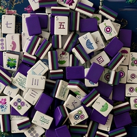 Juego de Mahjong Americano de Lujo Spot de 160 Piezas, Fichas Acrílicas Talladas de Cuatro Capas en Color Morado Oscuro, Personalizable, Portátil y Duradero
