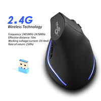 ZELOTES F35 souris sans fil verticale recharge souris 2.4G protecteur de poignet vertical mode privé souris sans fil
