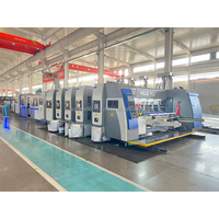 HS-B Automatische Pizza Doos Doos Maken Flexo Printer Slotter Stans Cutter Map Gluer Machine Golfkarton Productielijn