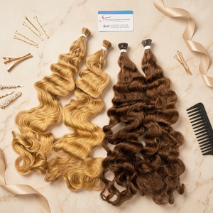 Extensions de cheveux vierges bouclés de haute qualité, double trame, effet vapeur, pour machine à pointes plates, livraison directe - Product Image 1