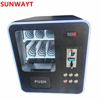 Mini distributeur automatique de table pour snacks, à monnayeur et cartes, en métal noir, personnalisable pour centre commercial